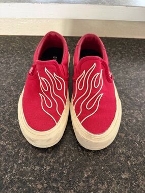 “Straye” Red Canvas Sneakers